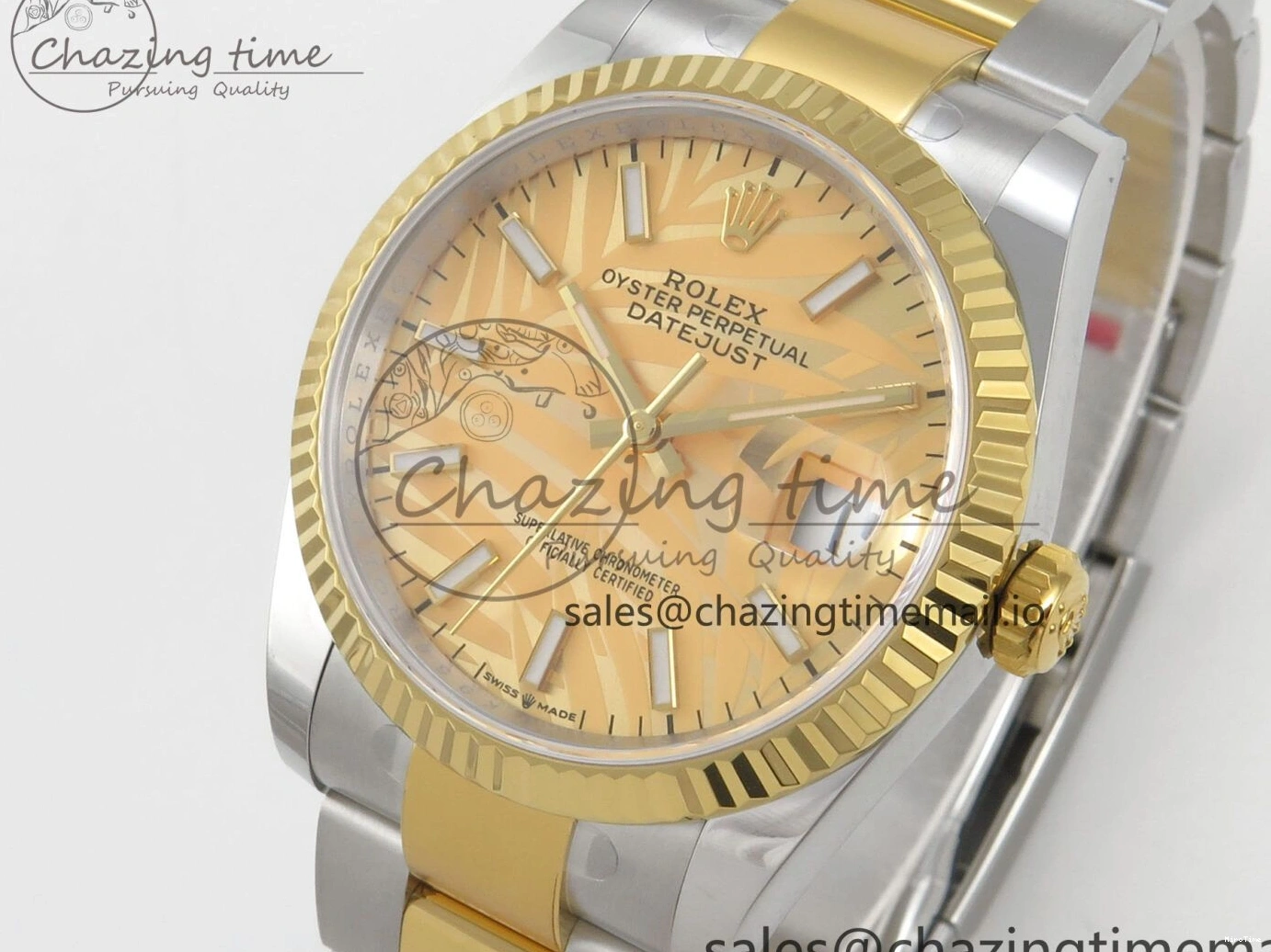 MiroTime 0510 Unisex DateJust 36 SS YG ARF 1:1 Best Edition 904L Steel YG Leaf Dial on Oyster Bracelet SH 92